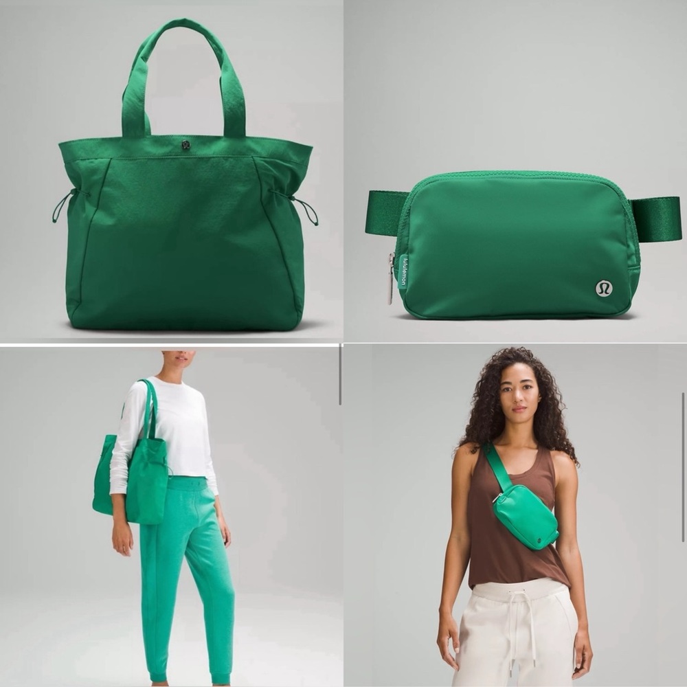 Lululemon Emerald Ice Side-Cinch Shopper Bag 18L and Belt Bag NWT
